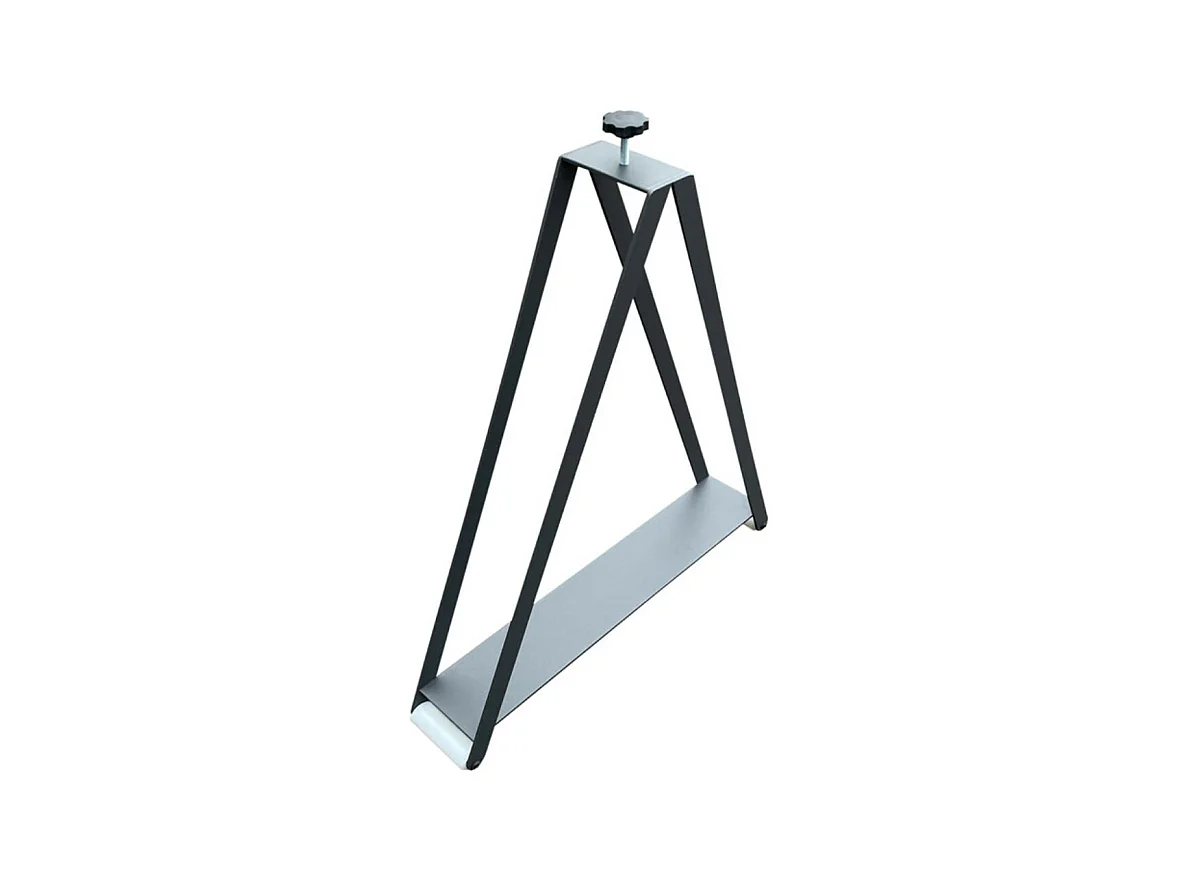 Mesa de comedor extensible de madera Kristo patas en V-Color Gris cemento-Base y soporte con ruedas-Alargaderas -Ancho extensible