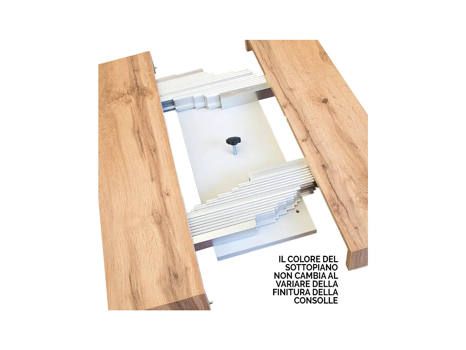 Table à manger extensible bois pieds en V Kristo-Couleur Marron-4 pieds-2 rallonges épaisses-130 à 234cm