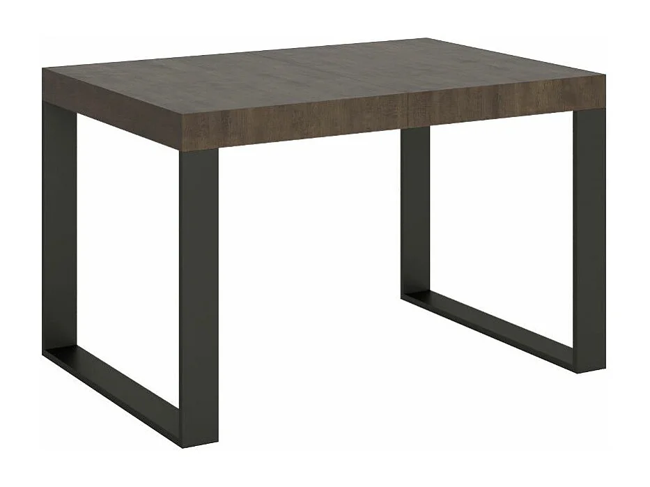 Table à manger extensible Tiroz-Couleur Marron-4 pieds-2 rallonges fines-130 à 234cm