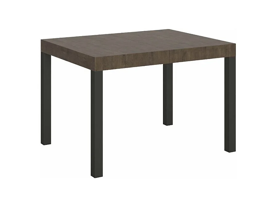 Table à manger extensible Karry-Couleur Marron-4 pieds-120 à 204cm