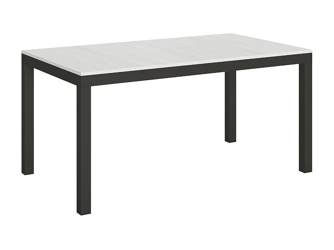 Table à manger extensible Karry evolution-Couleur Blanc-Sur roulettes-160 à 420cm