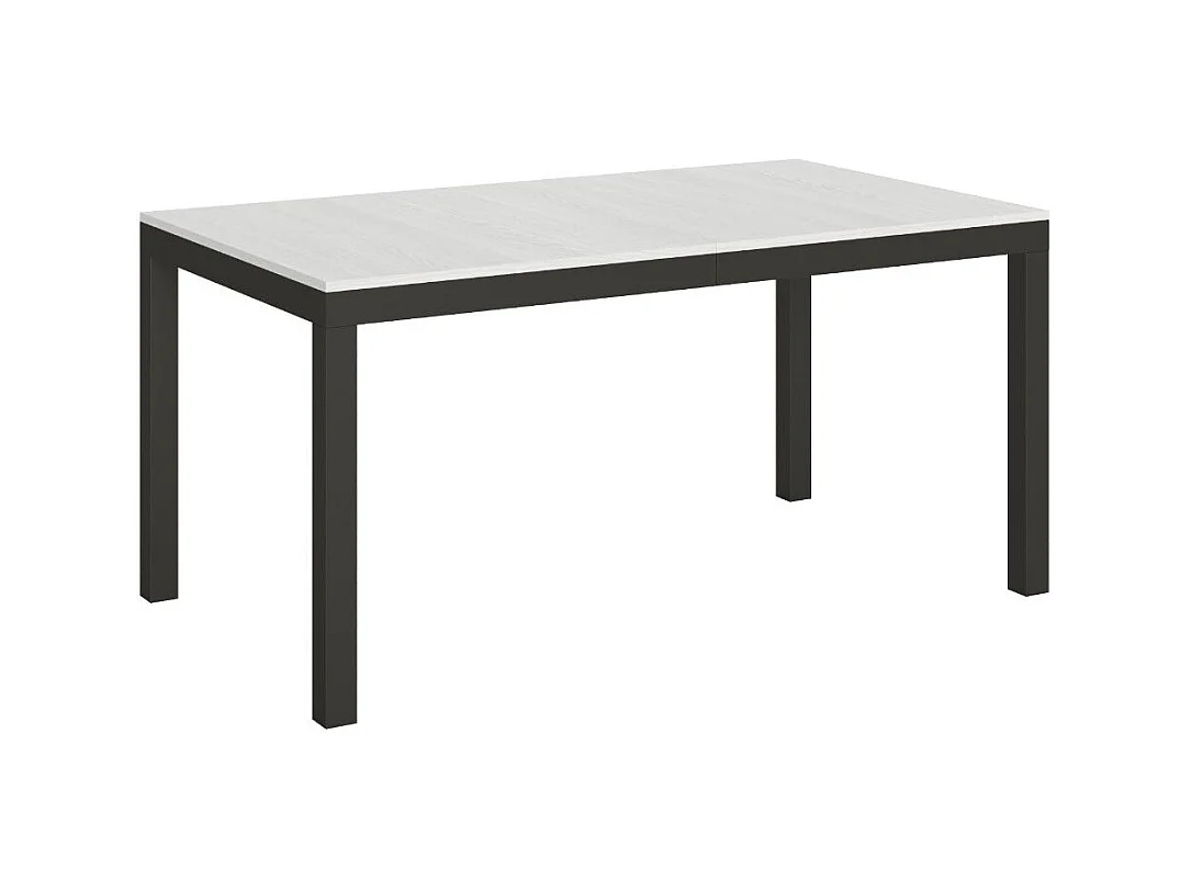 Table à manger extensible Karry evolution-Couleur Blanc-Sur roulettes-160 à 420cm