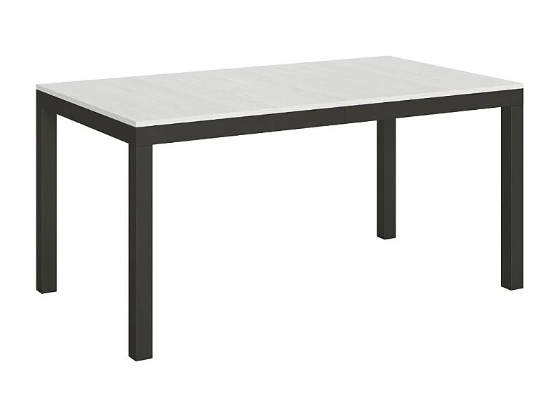 Table à manger extensible Karry evolution-Couleur Blanc-Sur roulettes-160 à 420cm