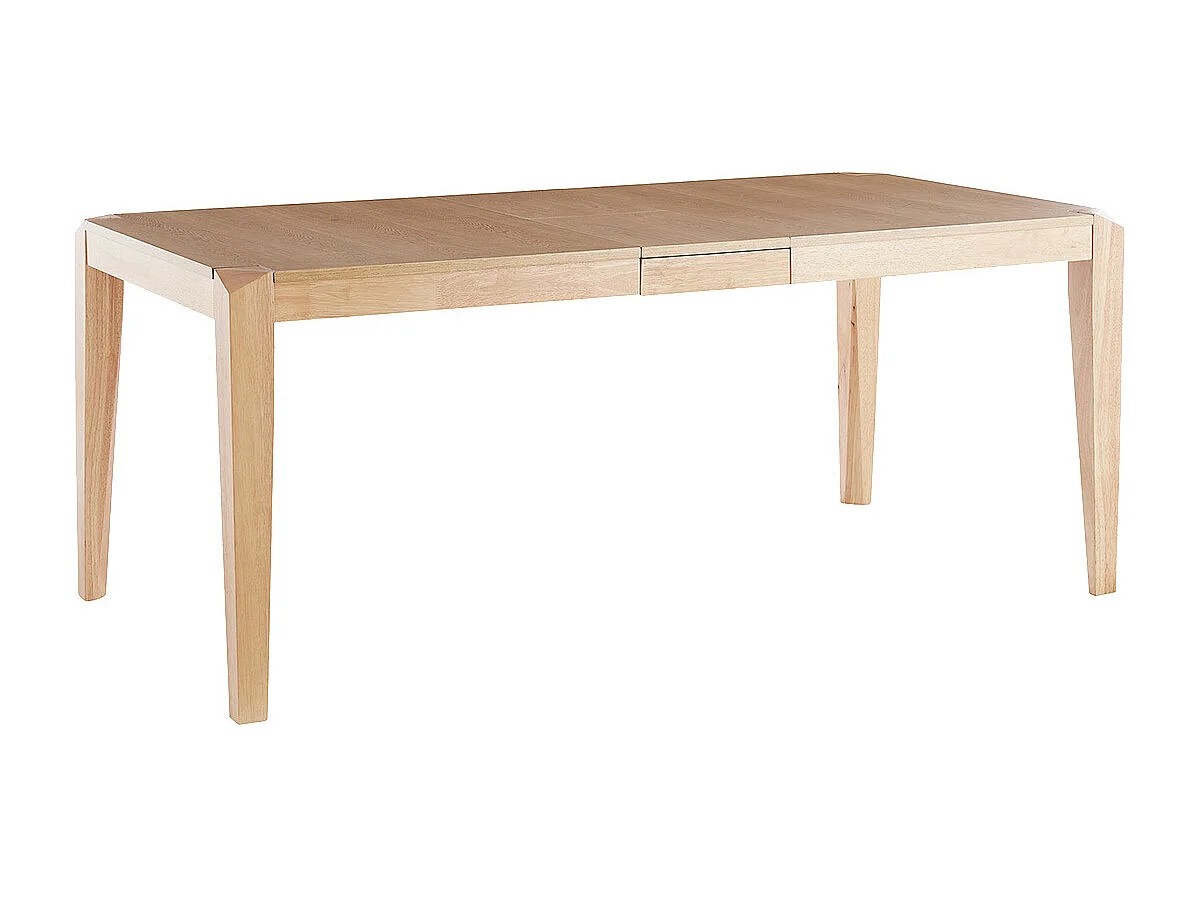 Table extensible rallonges intégrées rectangulaire en bois clair L150-180 cm BOLLY