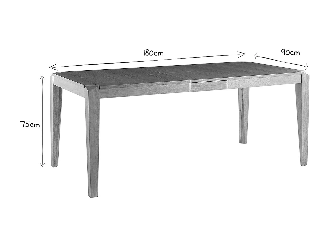 Table extensible rallonges intégrées rectangulaire en bois clair L150-180 cm BOLLY