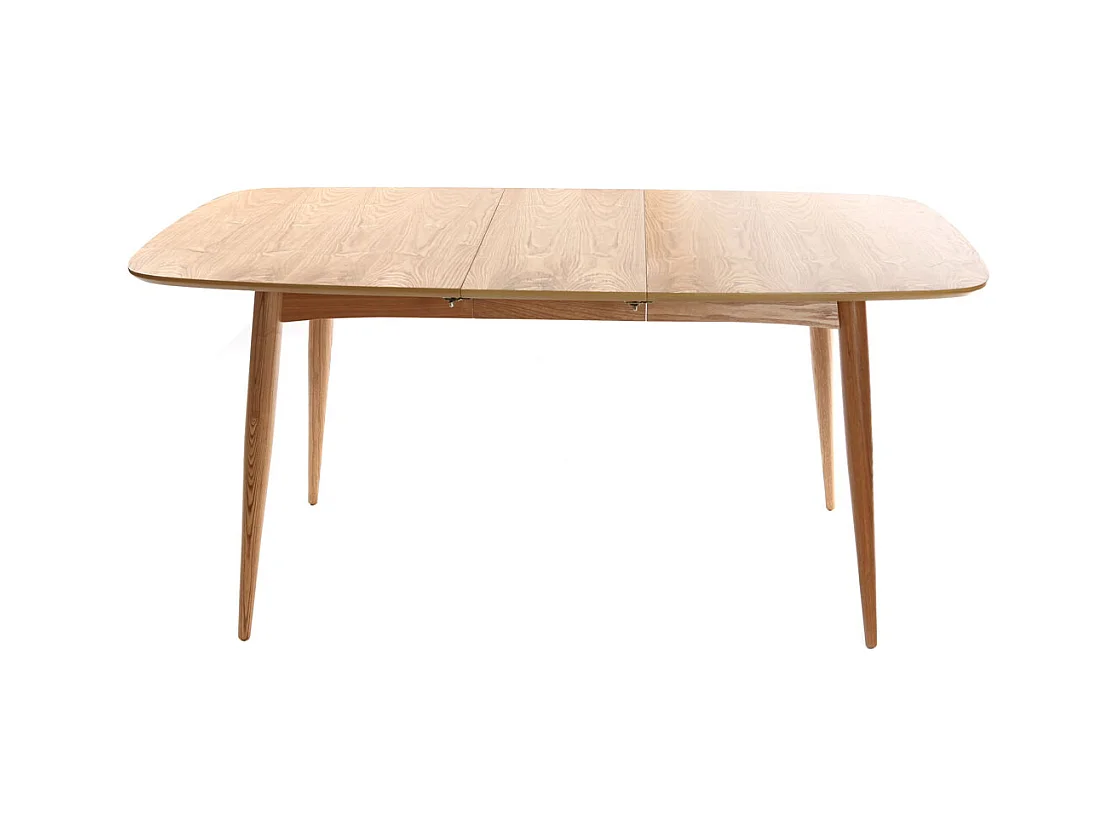 Table à manger extensible rectangulaire en bois clair L130-160 cm NORDECO