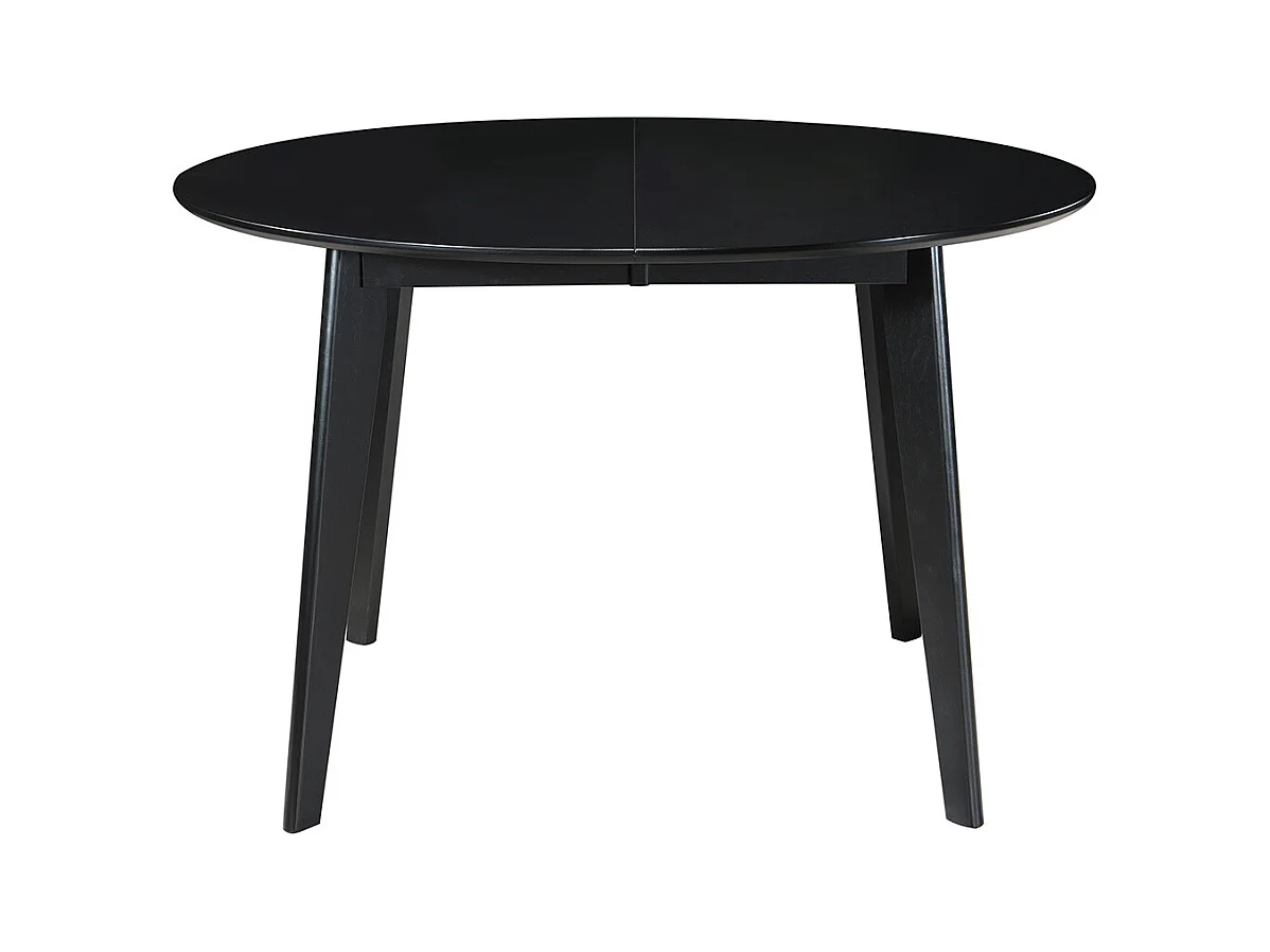 Table à manger design extensible ronde noire L120-150 cm LEENA