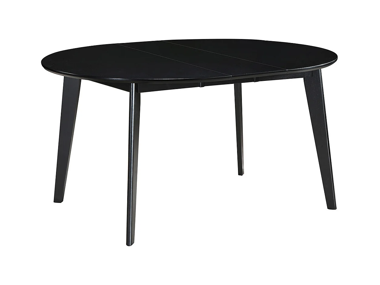 Mesa de comedor extensible redonda negra L120-150 cm LEENA