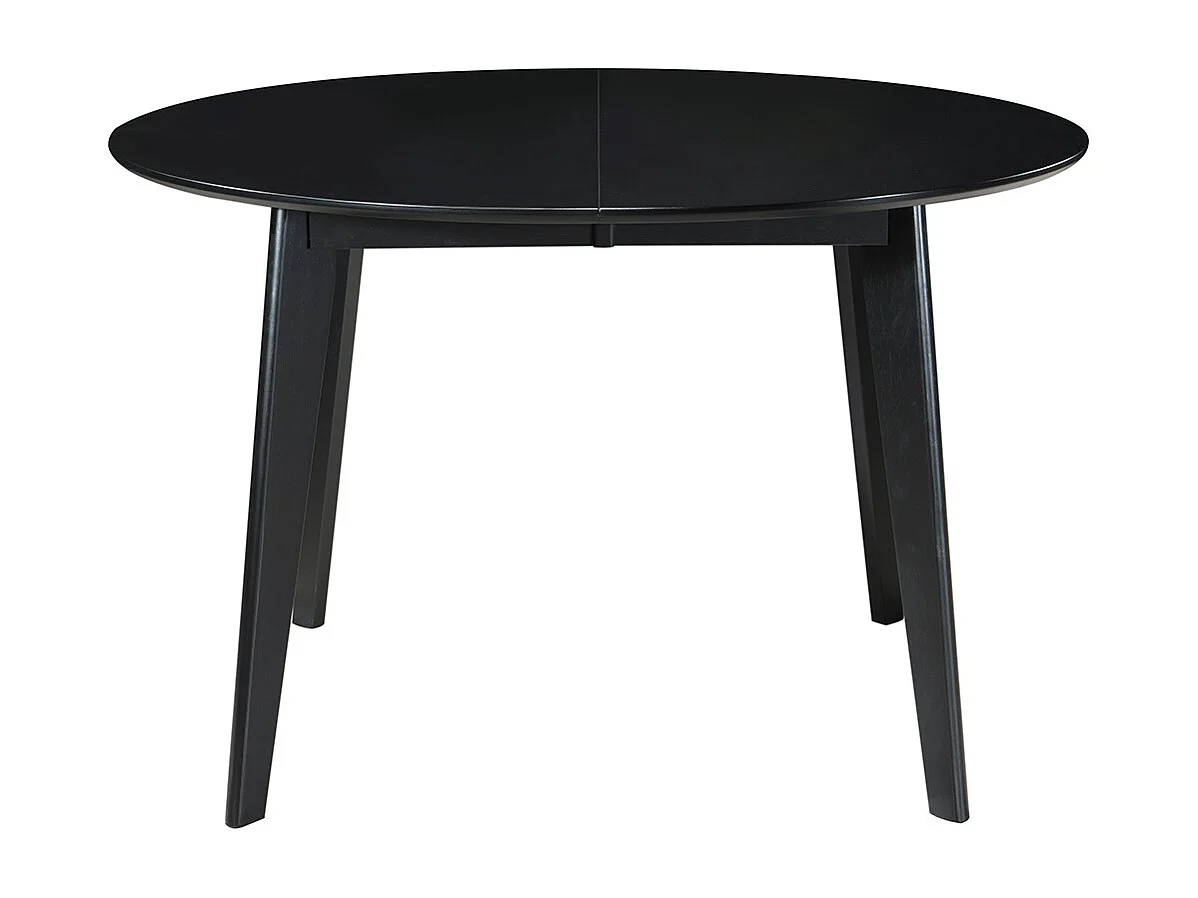 Table à manger design extensible ronde noire L120-150 cm LEENA