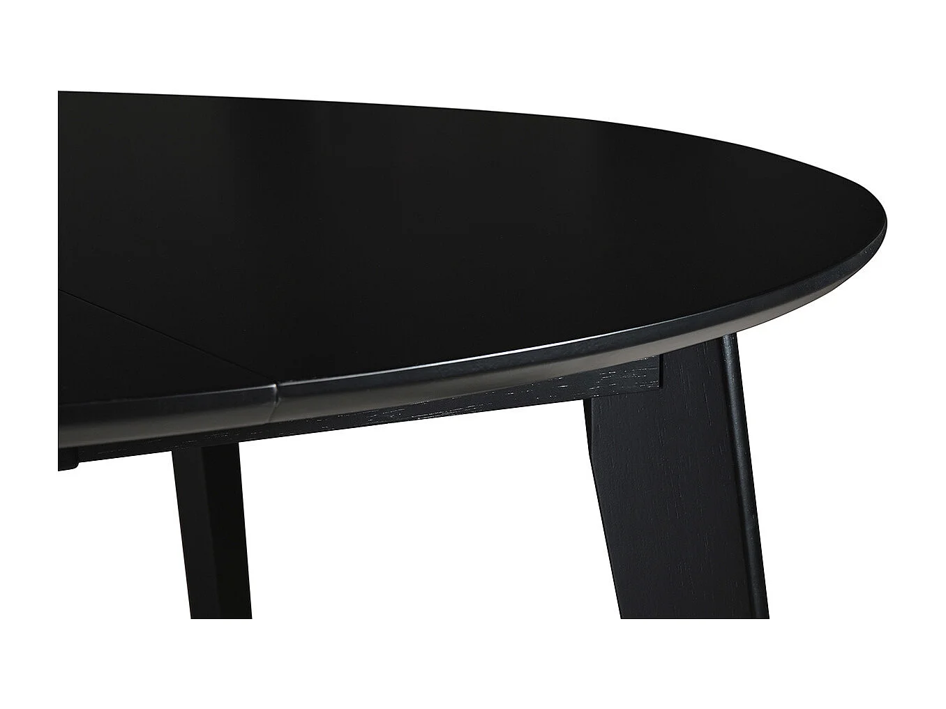 Table à manger design extensible ronde noire L120-150 cm LEENA