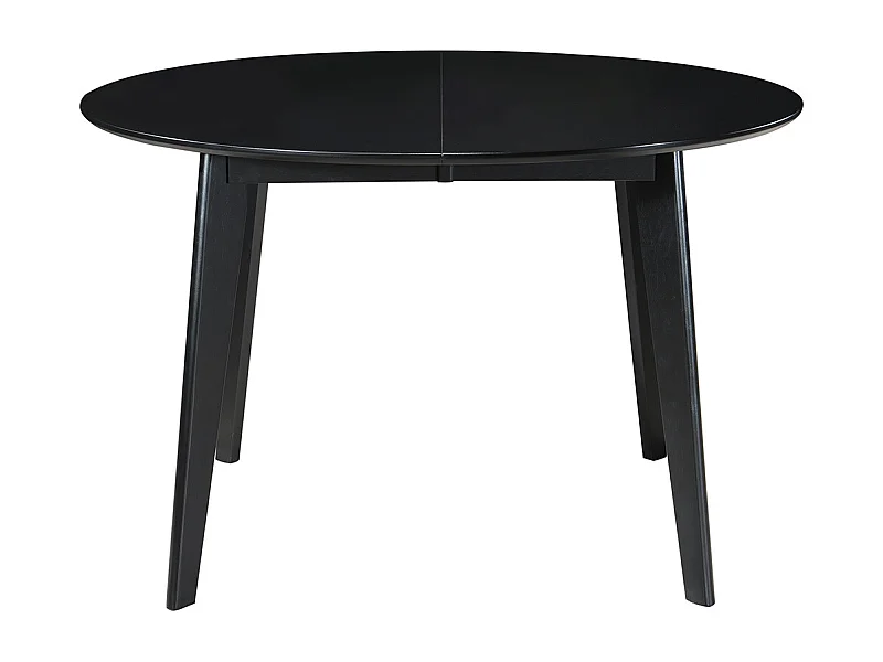 Table à manger design extensible ronde noire L120-150 cm LEENA