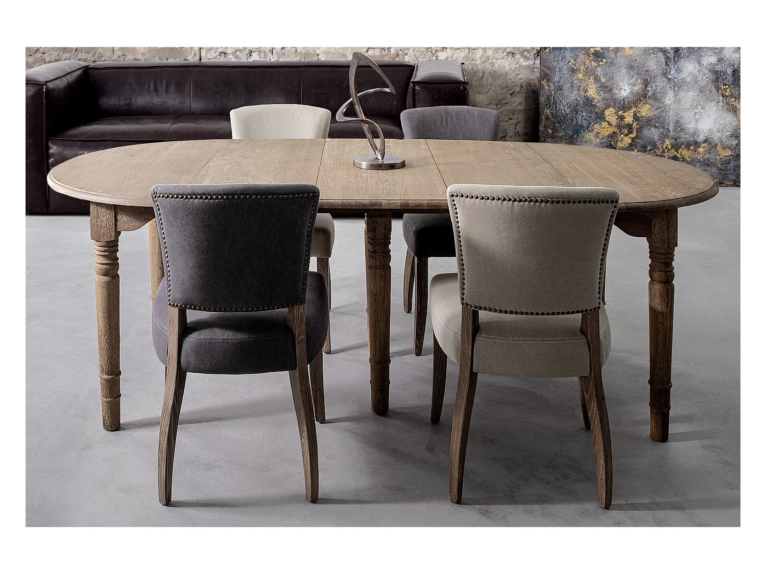 Table extensible bois de chêne naturel Badou L 110-272