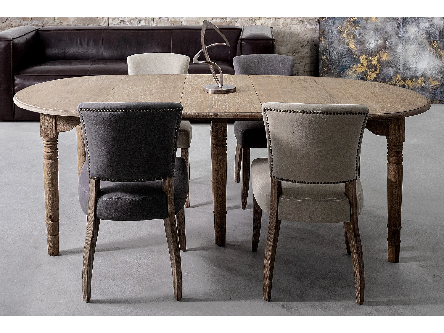 Table extensible bois de chêne naturel Badou L 110-272