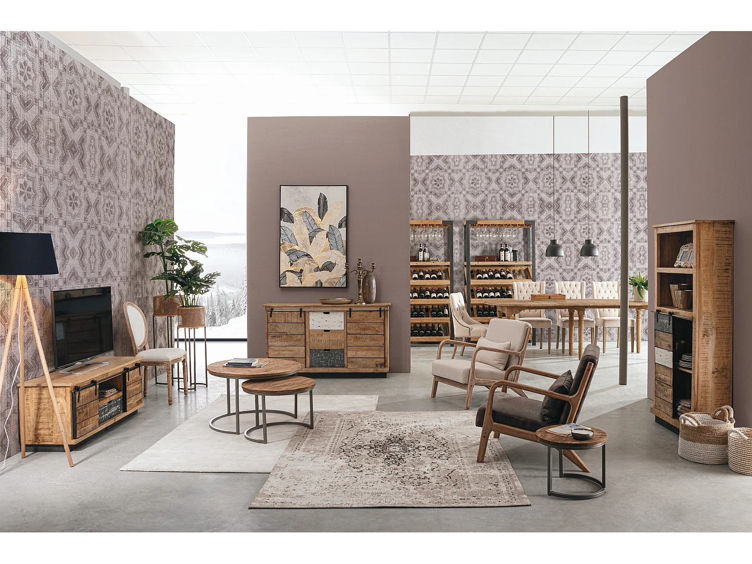 Table extensible bois de chêne naturel Badou L 110-272