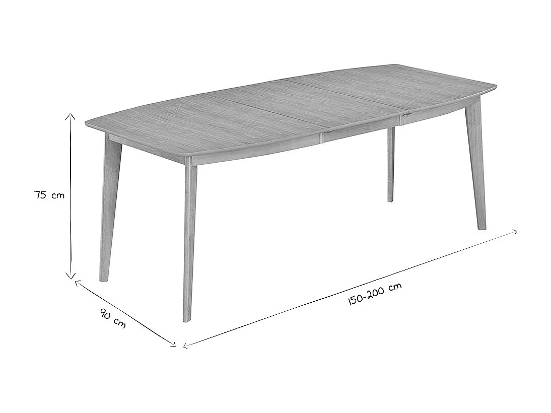 Tavolo da pranzo allungabile scandinavo in legno chiaro L150-200 LEENA