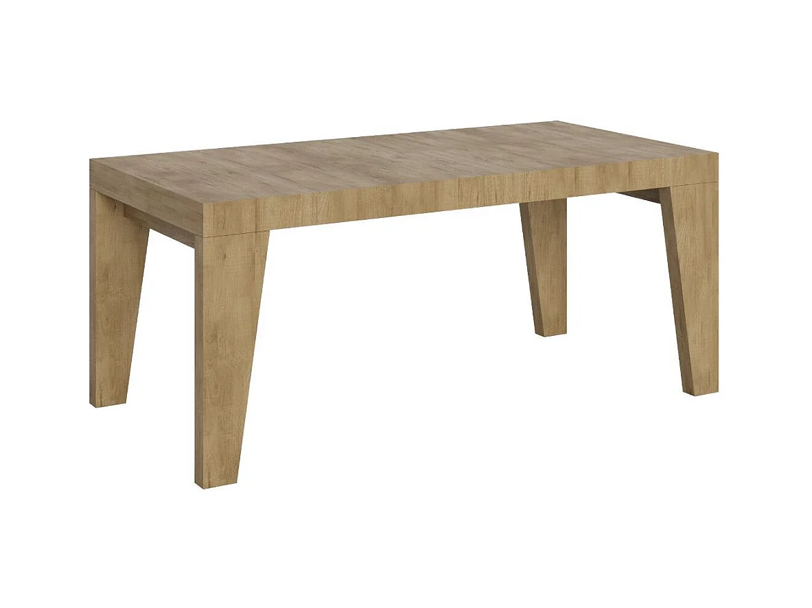 Mesa de comedor extensible de madera Naxo.-Color Natural-Soporte 4 pies-Alargaderas -Ancho extensible