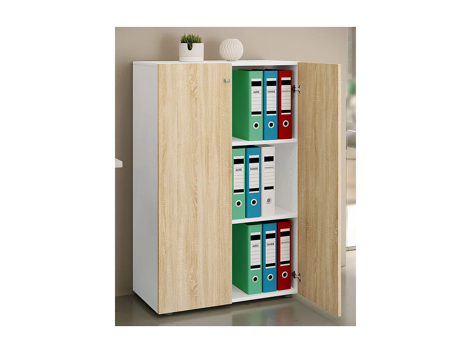 LonaXLDT Büroschrank 2 Türen weiß.