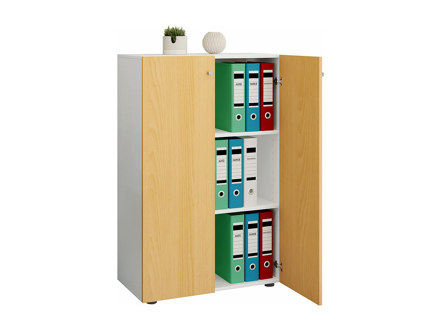 LonaXLDT armoire de bureau 2 portes blanc, hêtre.