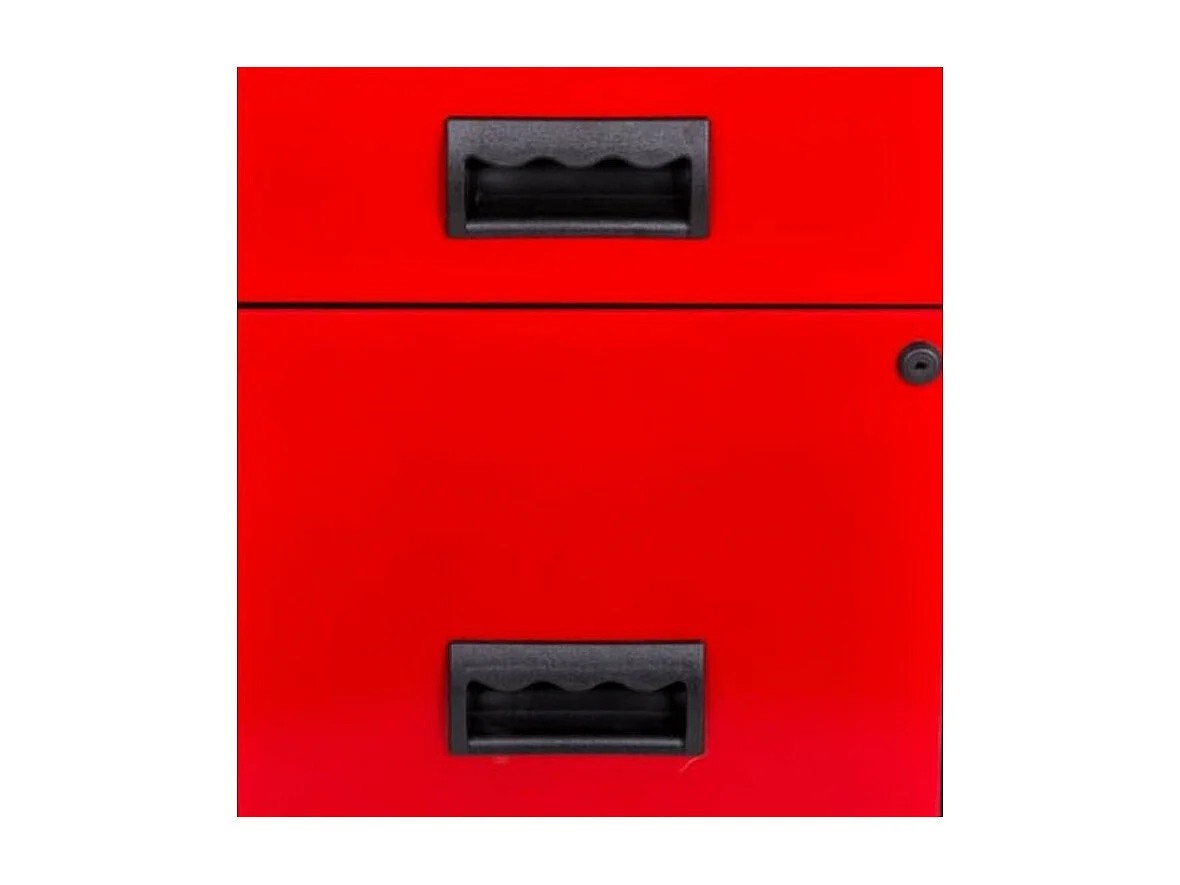 Mini servante sur roulettes 4 tiroirs métal noir et rouge Folia