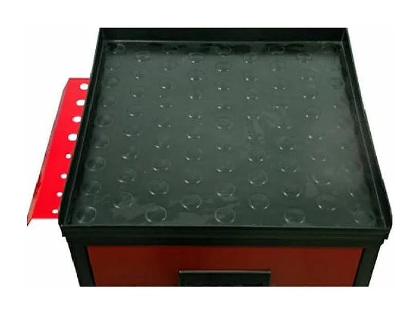 Mini servante sur roulettes 4 tiroirs métal noir et rouge Folia