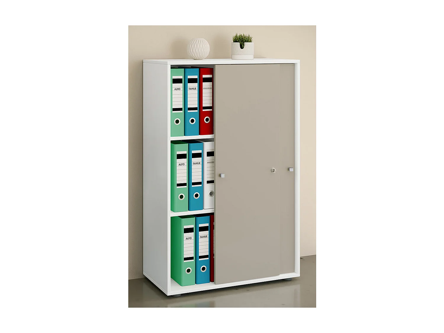 LonaXLST armoire de bureau 2 portes blanc, gris.