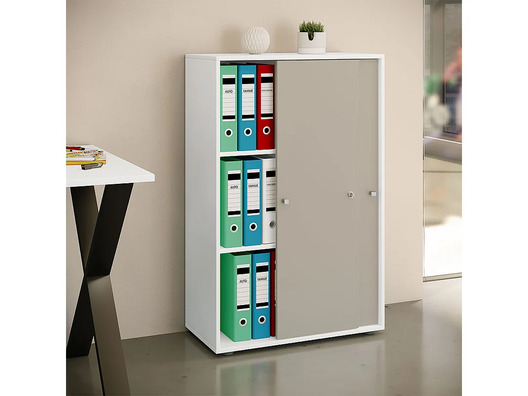 LonaXLST armoire de bureau 2 portes blanc, gris.