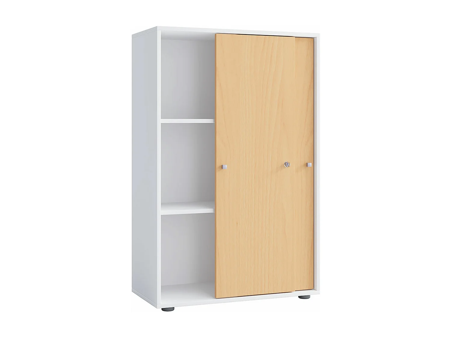 LonaXLST Büroschrank 2 Türen weiß, buche.