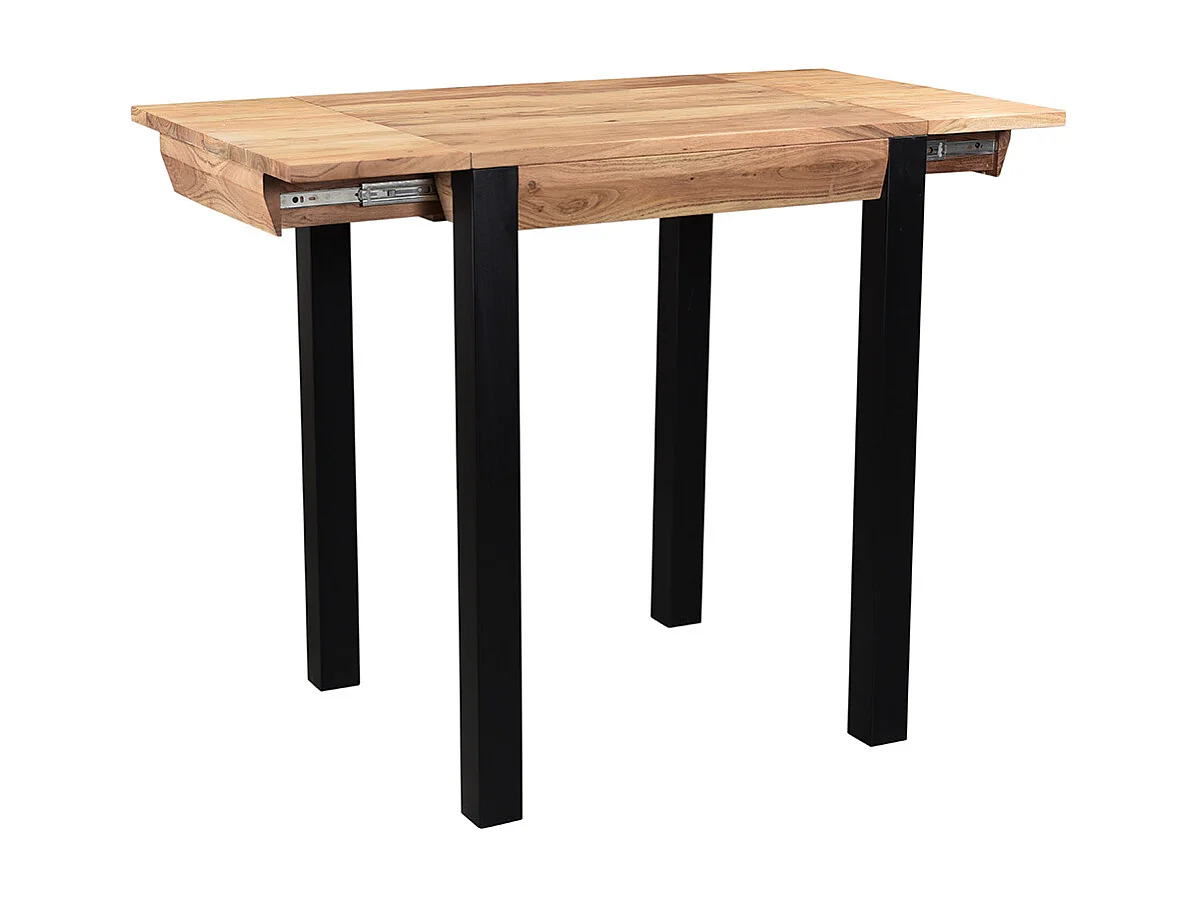 Table de bar extensible en bois massif et métal L80-135 cm TRAP