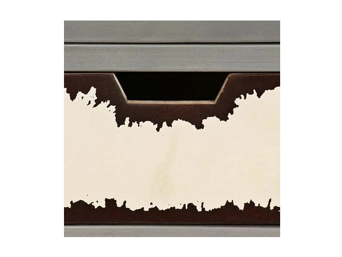 Commode 4 tiroirs 1 porte métal et manguier massif Vica
