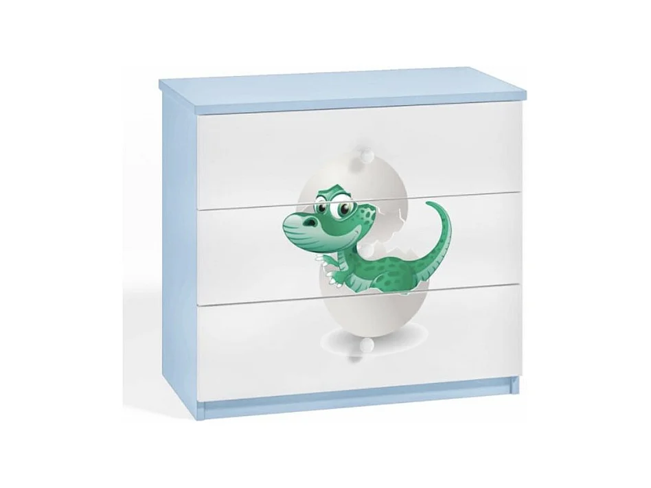 Commode enfant bleue petit dinosaure 80cm
