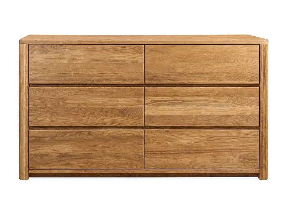 Commode en chêne massif 6 tiroirs Eliza 140cm