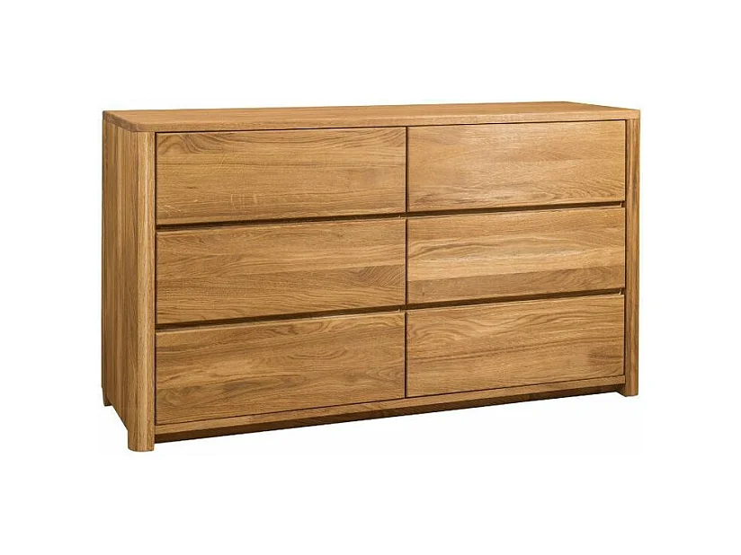 Commode en chêne massif 6 tiroirs Eliza 140cm