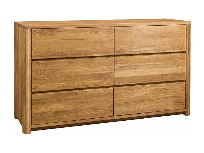 Cómoda de roble macizo 6 cajones Eliza 140 cm