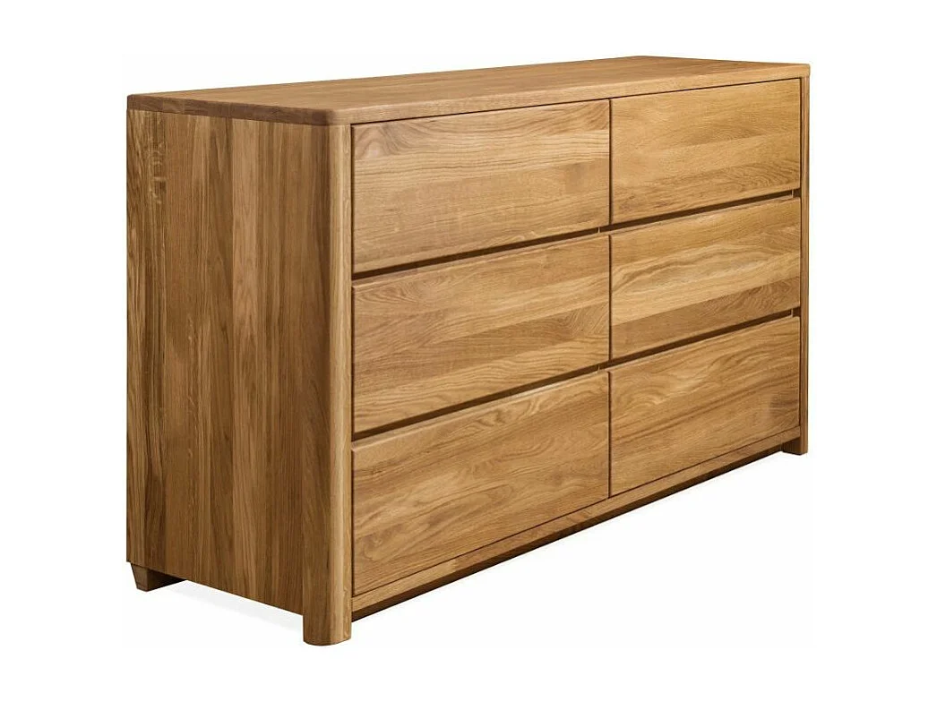 Commode en chêne massif 6 tiroirs Eliza 140cm