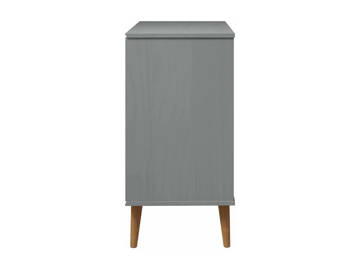 Commode MOLDE Gris 80x40x80 Bois de pin massif