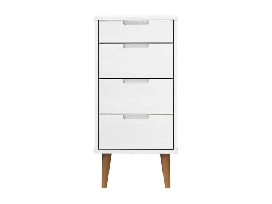 Ladekast MOLDE 40x35x82 cm massief grenenhout wit