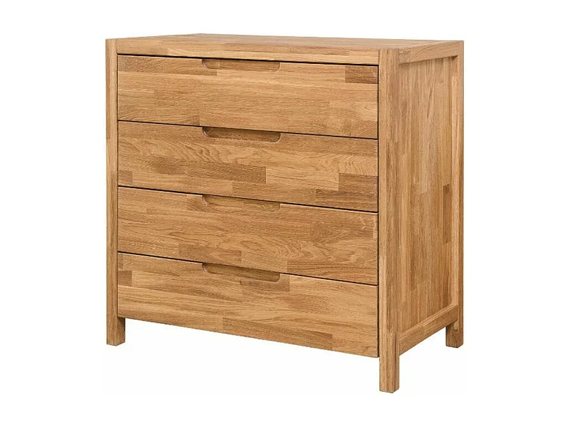 Cómoda de roble macizo de 4 cajones Nelson 88 cm