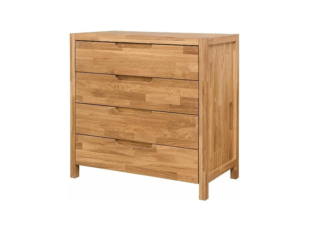Commode en chêne massif 4 tiroirs Nelson 88cm