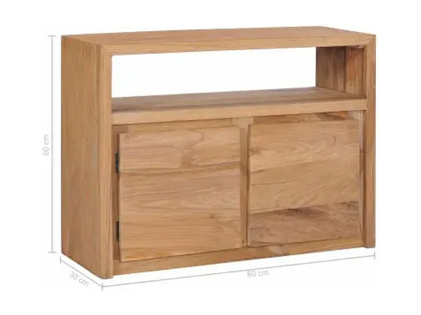 Buffet 2 portes 1 niches teck massif clair Aqua