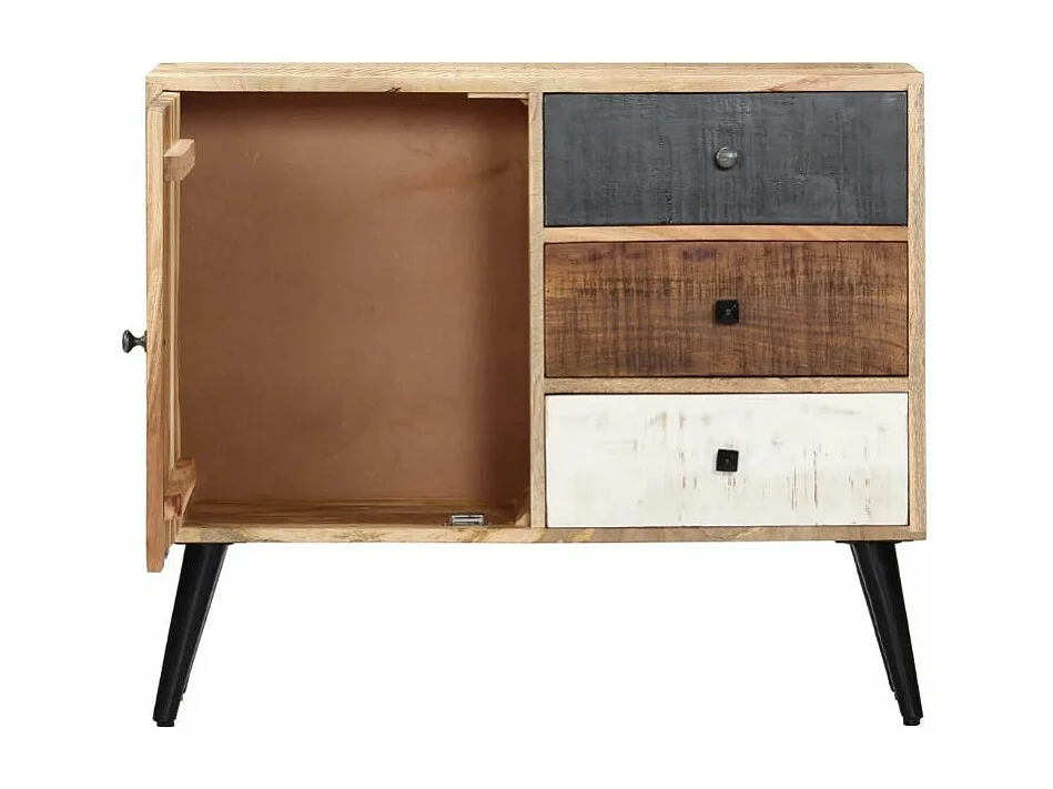 Aparador de madera maciza de mango 88x30x73 cm Marrón