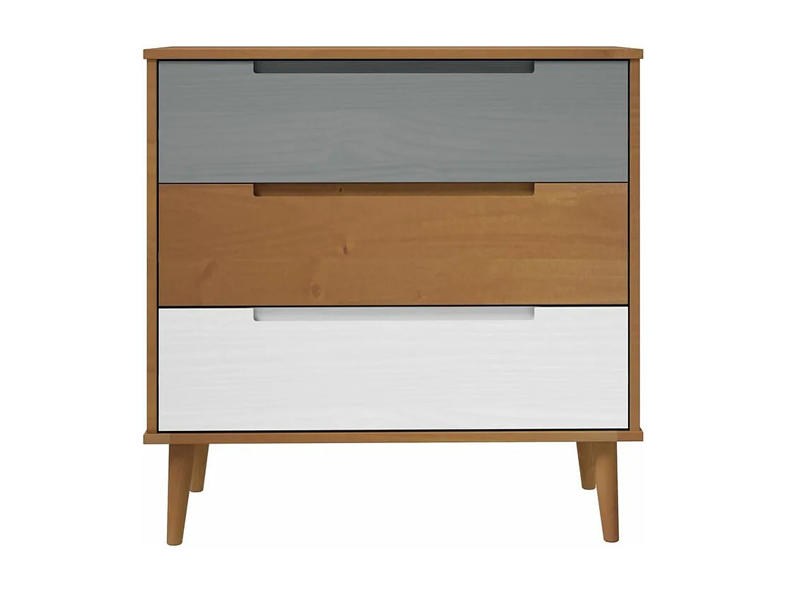 Commode MOLDE Marron 80x40x80 Bois de pin solide