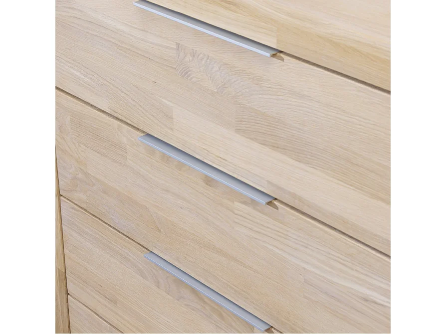 Commode en bois de chêne blanchi 4 tiroirs Nordo 100cm