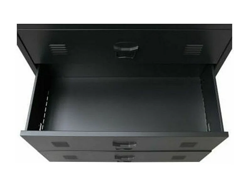 Commode 4 tiroirs métal Kibane 78cm - Style industriel-Couleur Noir