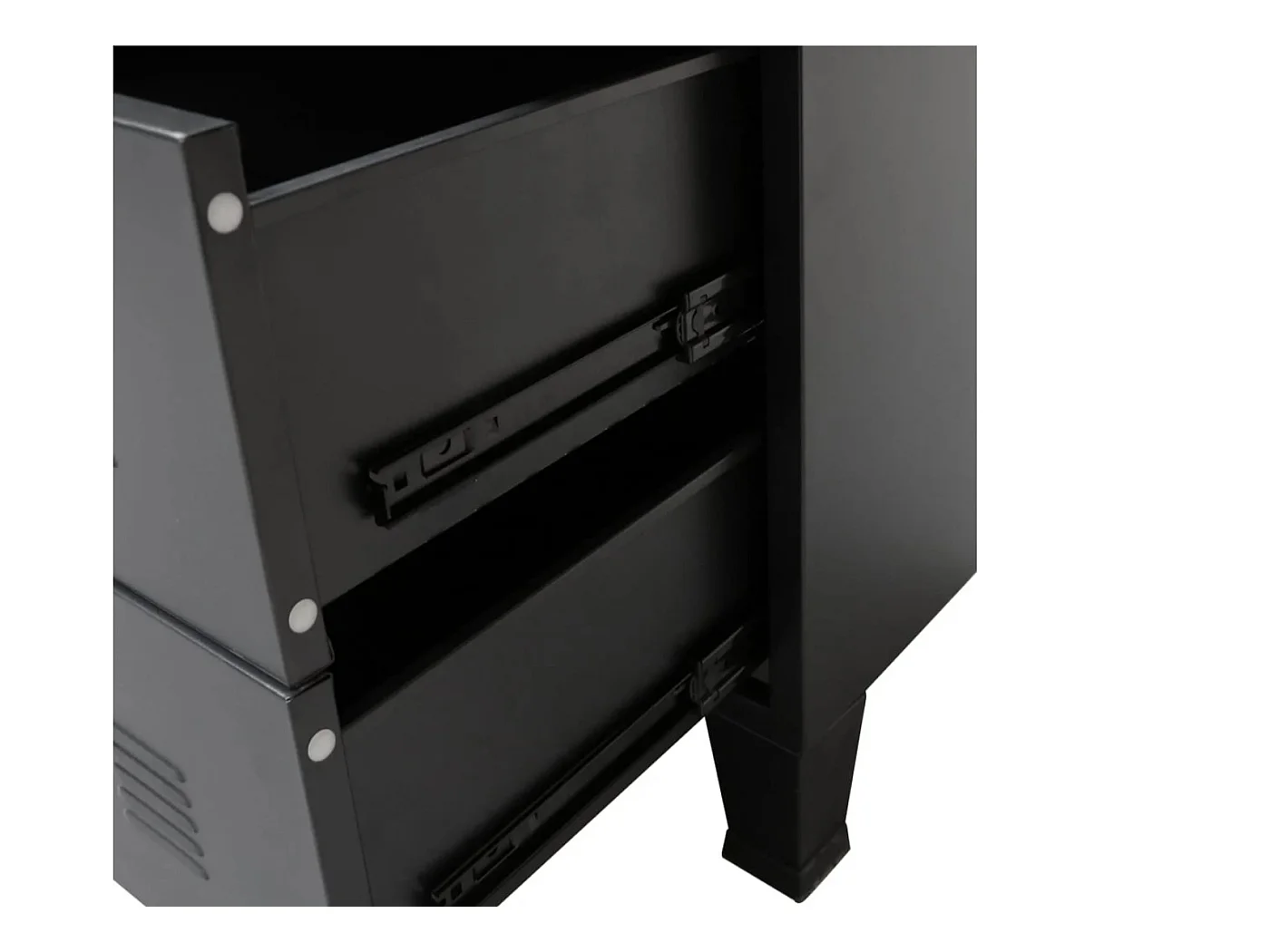 Commode 4 tiroirs métal Kibane 78cm - Style industriel-Couleur Noir