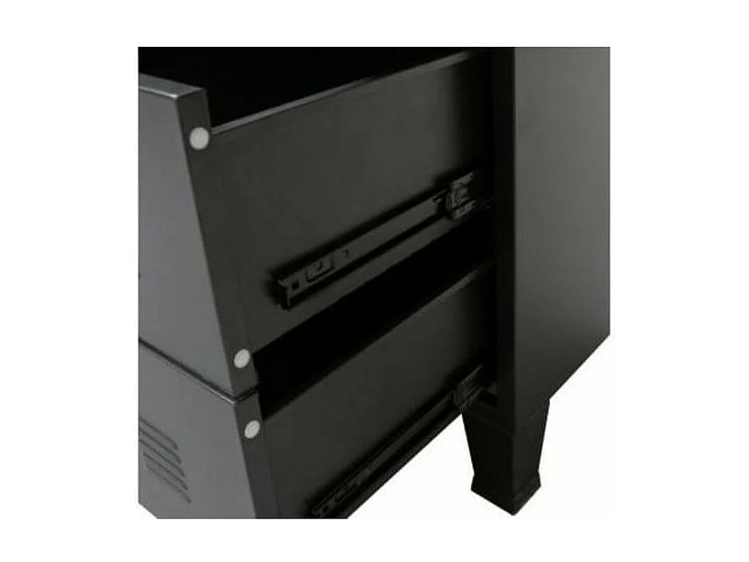 Ladekast industriële stijl 78x40x93 cm metaal zwart-Kleur Zwart