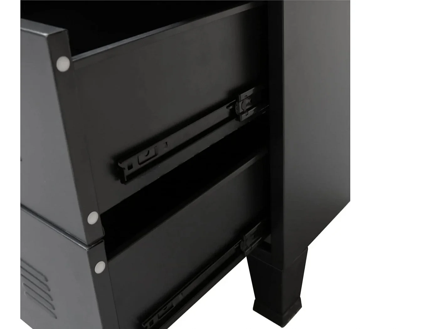 Ladekast industriële stijl 78x40x93 cm metaal zwart-Kleur Zwart