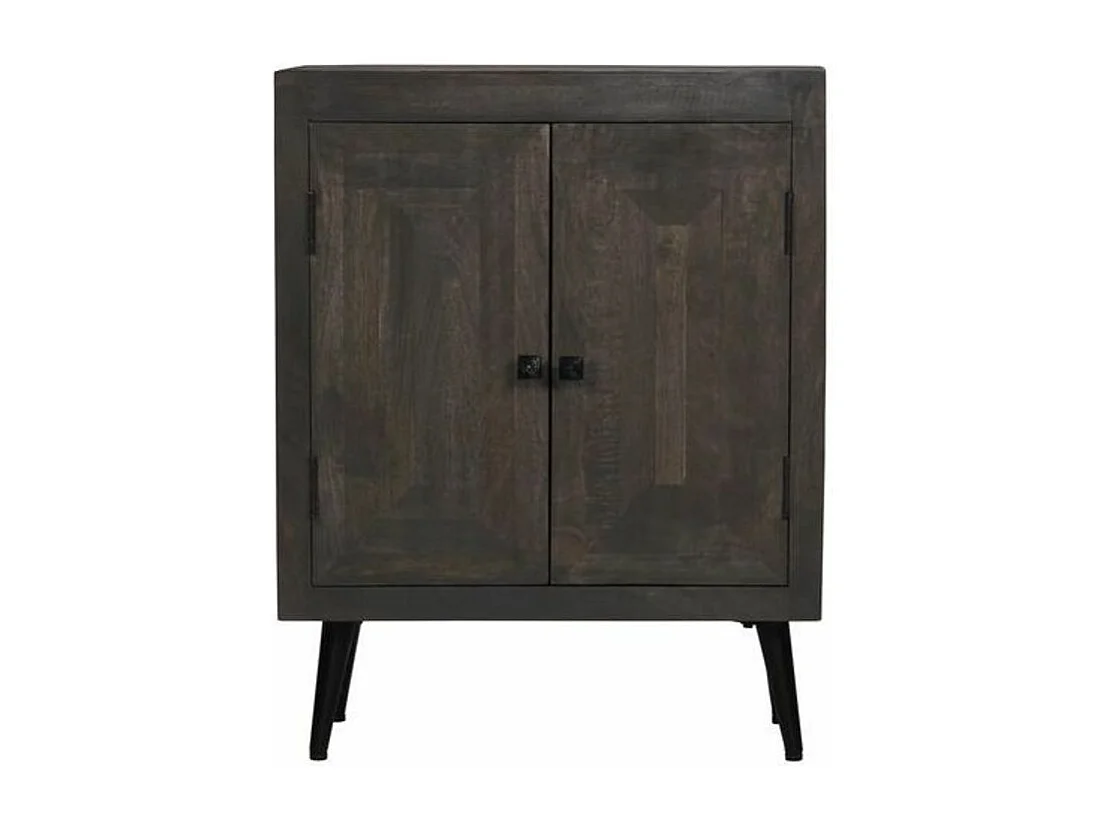 Commode 2 portes manguier massif et pieds métal Pinkie