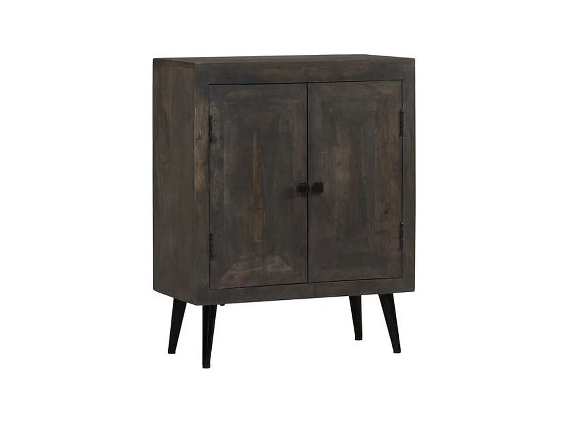 Commode 2 portes manguier massif et pieds métal Pinkie