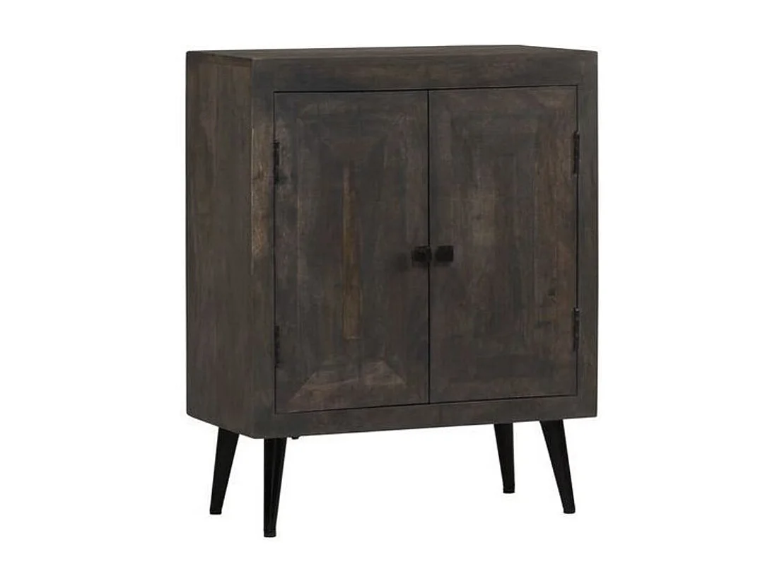 Commode 2 portes manguier massif et pieds métal Pinkie