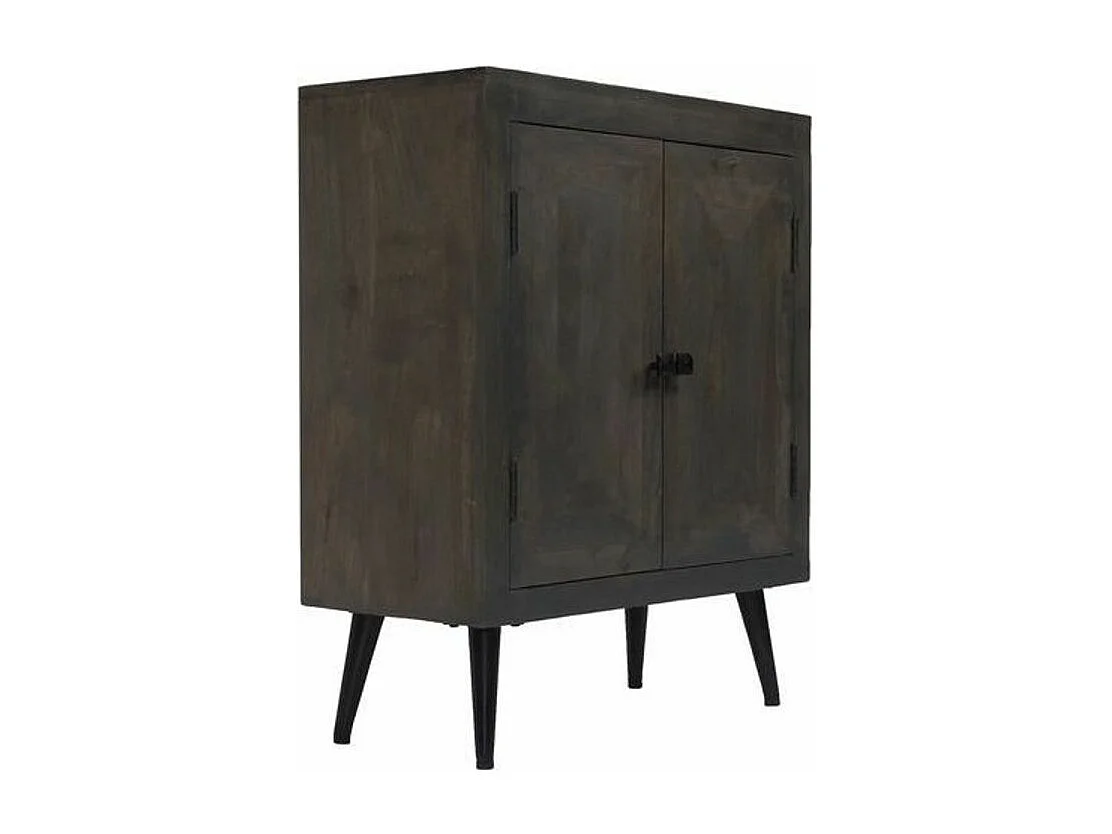 Commode 2 portes manguier massif et pieds métal Pinkie